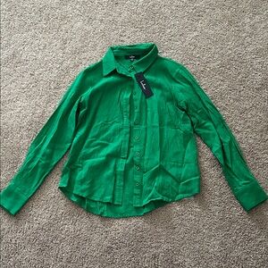 Lulu's Green Button Down Shirt